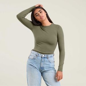 Slinky Rib Shirt — Olive